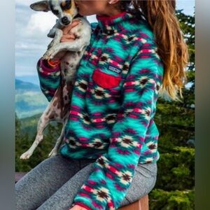 Patagonia Synchilla Snap-T Wild Desert Aztec Print Fleece Pullover – Size M